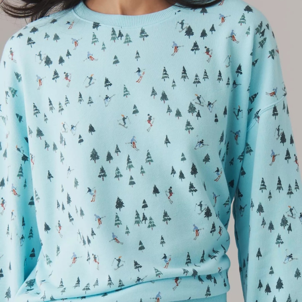 Anthropologie Beach Riot Devyn Alpine Crewneck Sweater *Sweet Winter Ski Patrol - Picture 3 of 3